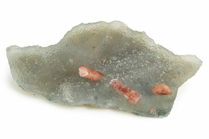 Red-Orange Stilbite Crystals on Chalcedony - India #243913